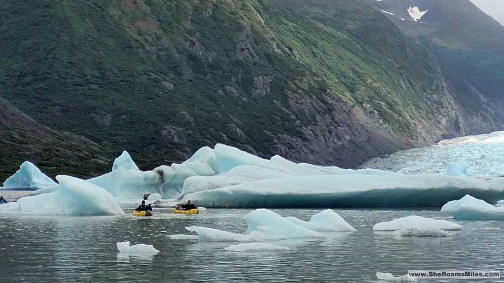 People Kayaking In The Spencer Glacier