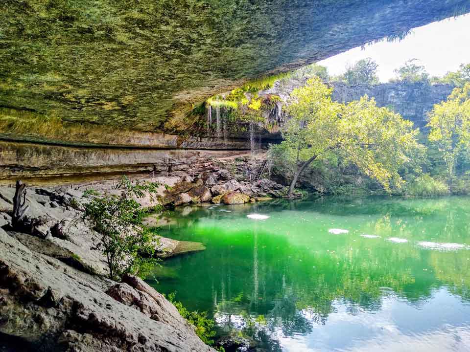 A Green Water In A Cave