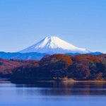 Mount Fuji With Trees And Water