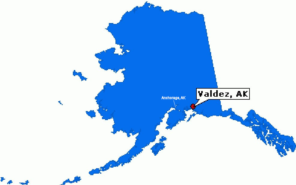 Valdez Ak Usa On Map